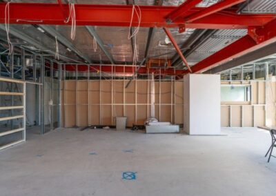 progress shot of Pilates and yoga studio fitout in west end