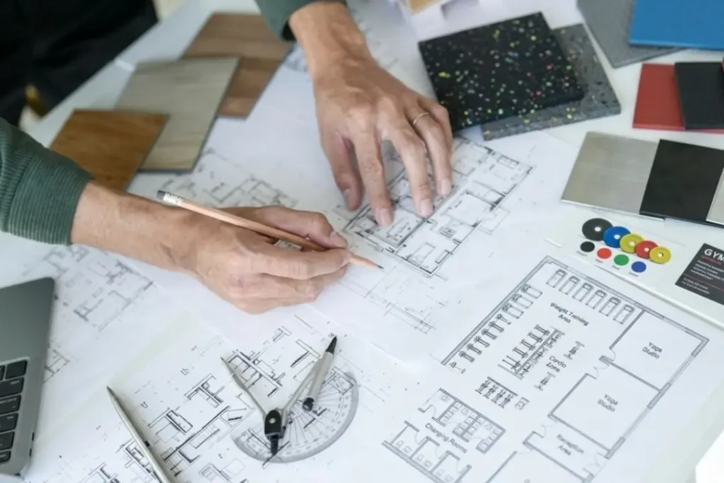 floor plans for a gym fitout